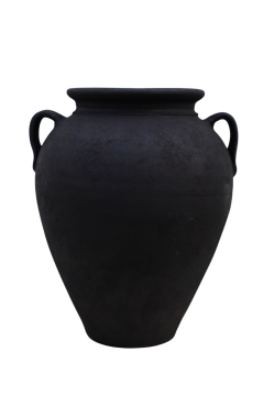 Siyah Kulplu Terracotta Küp